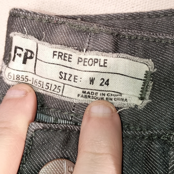 FREE PEOPLE Western Preppy Designer Gray Tan Brown Denim Jeans (#1,158) - Picture 2 of 8